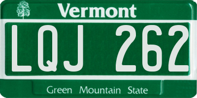 VT license plate LQJ262