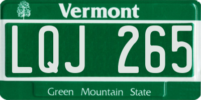 VT license plate LQJ265