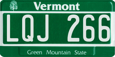 VT license plate LQJ266