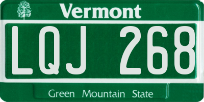 VT license plate LQJ268