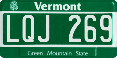 VT license plate LQJ269