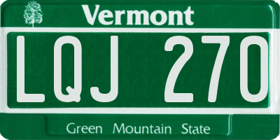 VT license plate LQJ270