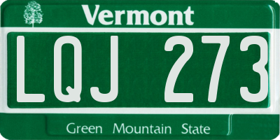 VT license plate LQJ273