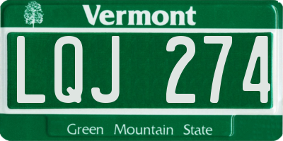VT license plate LQJ274