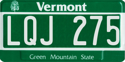 VT license plate LQJ275
