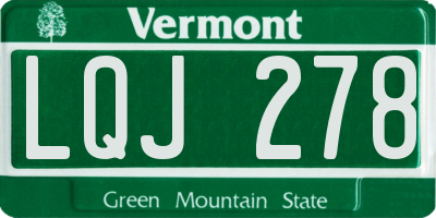 VT license plate LQJ278