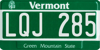 VT license plate LQJ285