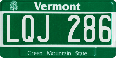 VT license plate LQJ286