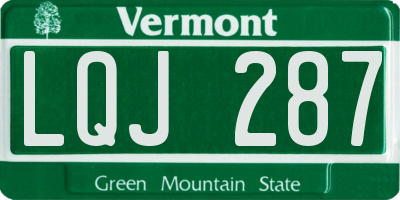 VT license plate LQJ287