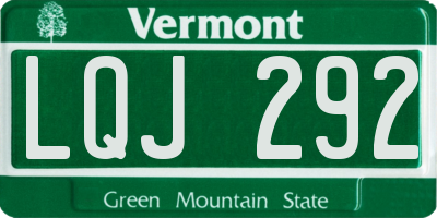VT license plate LQJ292