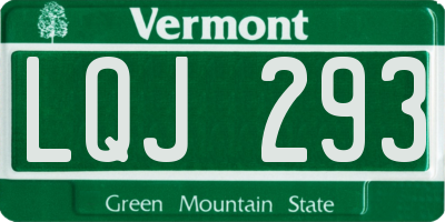 VT license plate LQJ293
