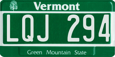 VT license plate LQJ294