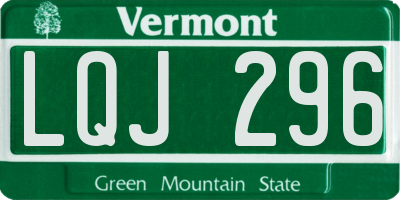 VT license plate LQJ296