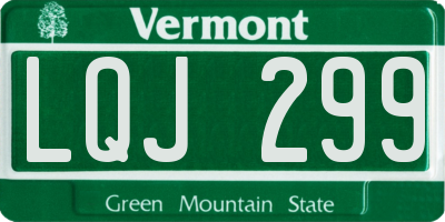 VT license plate LQJ299