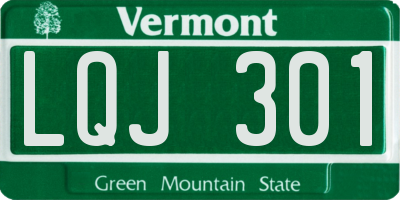 VT license plate LQJ301