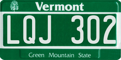 VT license plate LQJ302