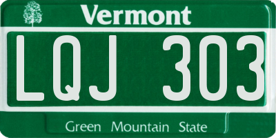 VT license plate LQJ303