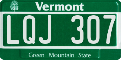 VT license plate LQJ307