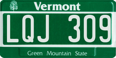 VT license plate LQJ309