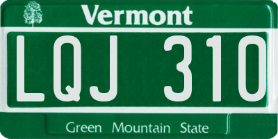 VT license plate LQJ310