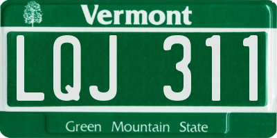 VT license plate LQJ311