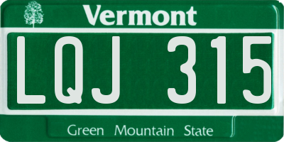VT license plate LQJ315