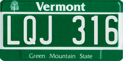 VT license plate LQJ316