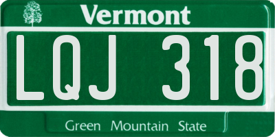 VT license plate LQJ318