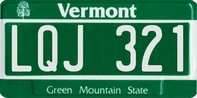 VT license plate LQJ321