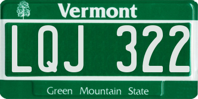 VT license plate LQJ322