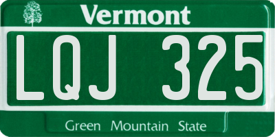 VT license plate LQJ325
