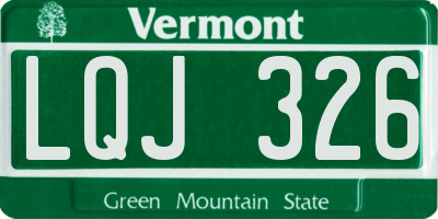 VT license plate LQJ326