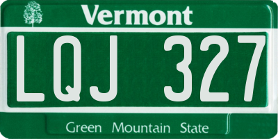 VT license plate LQJ327