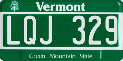 VT license plate LQJ329