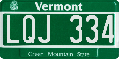 VT license plate LQJ334