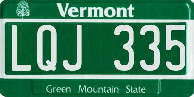 VT license plate LQJ335