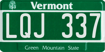 VT license plate LQJ337