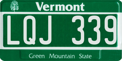 VT license plate LQJ339