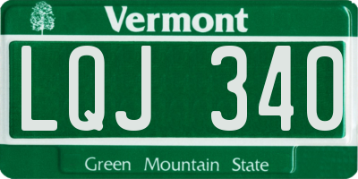 VT license plate LQJ340