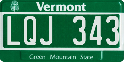 VT license plate LQJ343