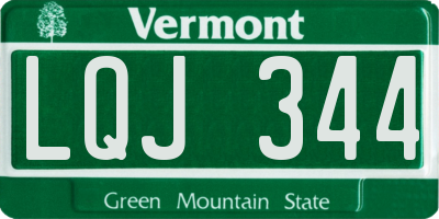 VT license plate LQJ344