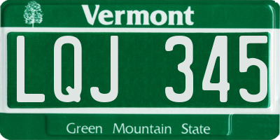VT license plate LQJ345