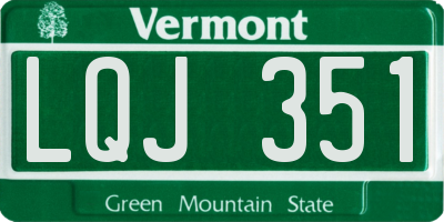 VT license plate LQJ351