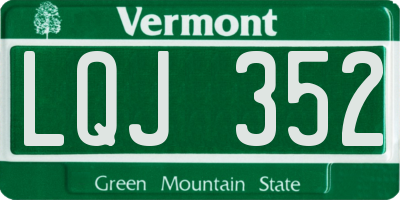 VT license plate LQJ352