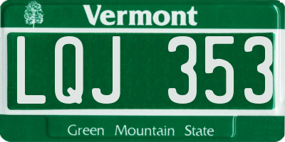 VT license plate LQJ353