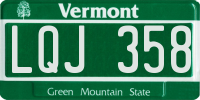 VT license plate LQJ358