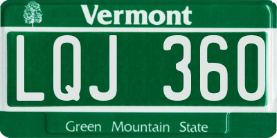 VT license plate LQJ360