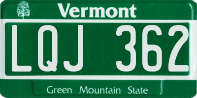 VT license plate LQJ362