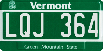 VT license plate LQJ364