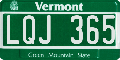VT license plate LQJ365